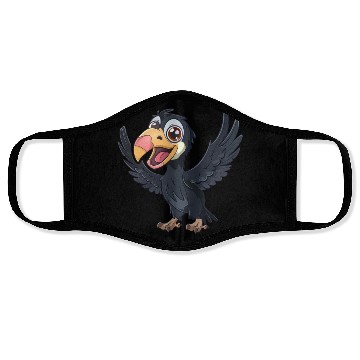 Discover Joyful California Condor Cartoon Character Face Masks