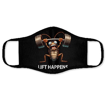 Discover Cockroach Weightlifting Barbell Workout Lift Face Masks
