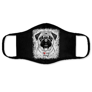Discover I Love My Pug Face Masks