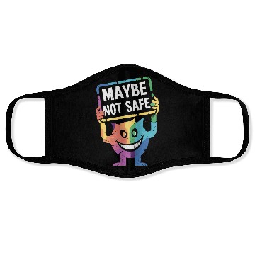 Discover Creepy Rainbow Creature With Maybe Not Safe Sign Face Masks