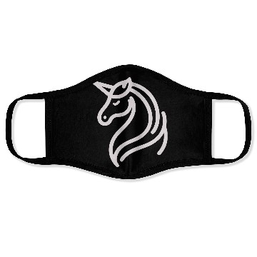 Discover Minimalist Unicorn Symbol - light pink gray Face Masks