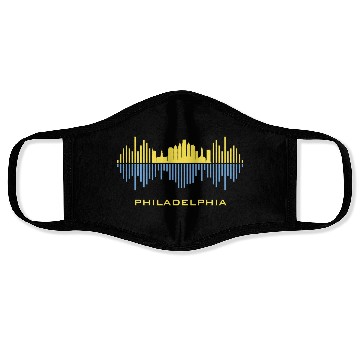 Discover Philadelphia City Sound Waves Face Masks