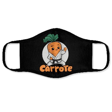 Discover Cute Karate Carrot Design Face Masks