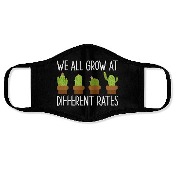 Discover We All Grow at Different Rates Preschool Teacher Face Masks
