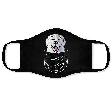 Discover Dog In A Pocket Pet Lover Cute Great Pyrenees Face Masks