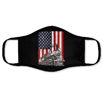 Discover Cool Train Art Train Collector Train Lover Face Masks