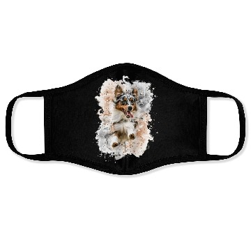Discover Australian Shepherd dog have fun Face Masks