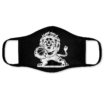 Discover Wild Basketball Lion With Basketball Face Masks