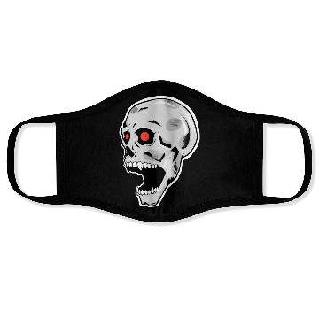 Discover the silver skull looks up Face Masks