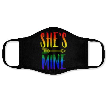 Discover I'm Hers She's Mine LGBT Pride Lesbian Couple Face Masks