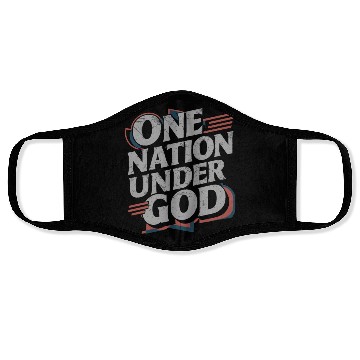 Discover One Nation Under God Christian Pride Retro US Flag Face Masks