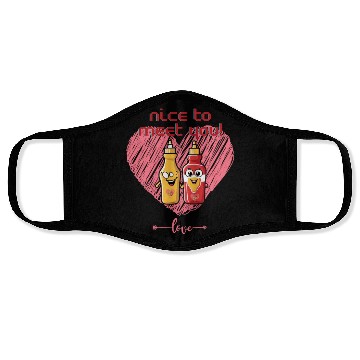 Discover Ketchup and mustard love Face Masks