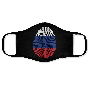 Discover Russian fingerprint flag Face Masks