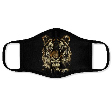Discover Tiger - Distressed / Grunge / Blacktee Face Masks