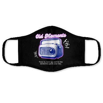 Discover Lilac Black Halftone Radio Portrait Face Masks