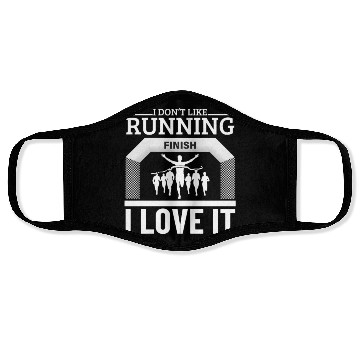 Discover I Love Running Funny Marathon Face Masks