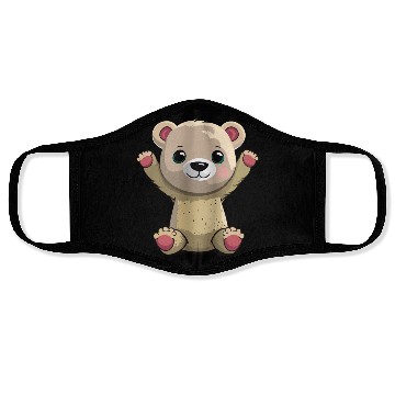 Discover Cute Cub Bear Drawing Face Masks