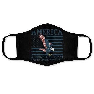 Discover It's Haters Won't Leave Retro US Flag Eagle Merica Face Masks