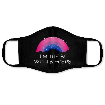 Discover Im the Bi with Biceps Bisexual LGBTQ Bi Pride LGBT Face Masks