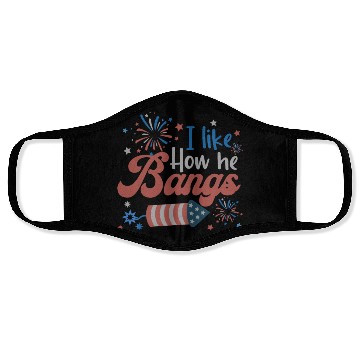 Discover I Like How He Bangs Fireworks Retro US Flag Face Masks