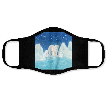 Discover Polar Bears (Ursus maritimus) - Bear Mother & Cubs Face Masks