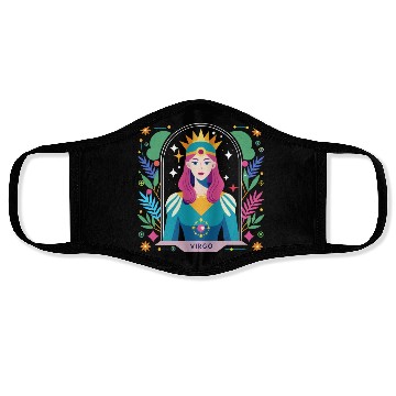 Discover Floral Virgo Tarot Zodiac Graphic Face Masks