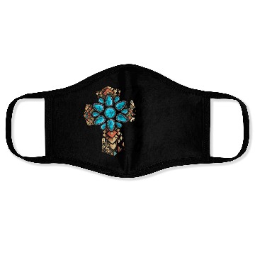 Discover Turquoise Cross Western Aztec Art Face Masks