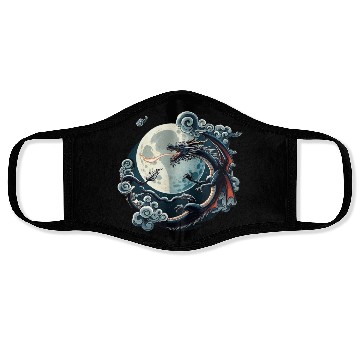 Discover Mystical Dragon and Moon - Celestial Fantasy Face Masks