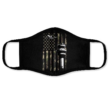 Discover American Flag US, air traffic controller Face Masks