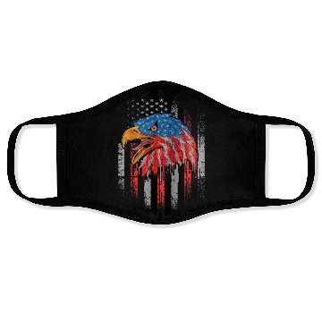Discover Retro US Flag Funny 4th July Bald Eagle Patriotic Face Masks