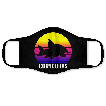 Discover Corydoras Catfish Lovers Vintage Sunset Art Design Face Masks