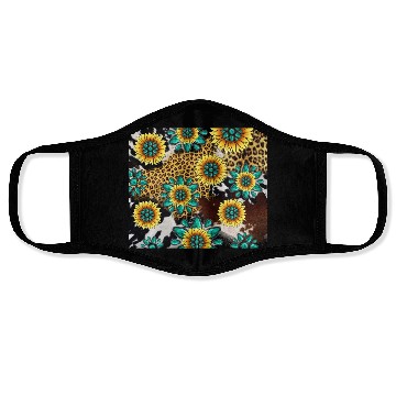 Discover Turquoise Gemstone Sunflowers Leopard Cowhide Face Masks