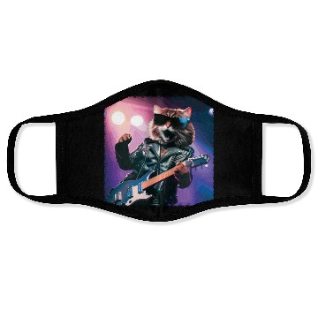 Discover Funny Cat Plays Guitar Instruments Cute Concert Face Masks
