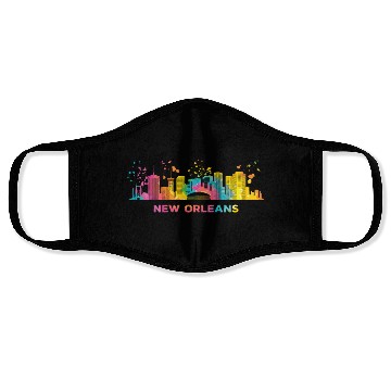 Discover New Orleanian Skyline New Orleans Face Masks