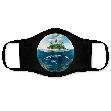 Discover earth globe with whale in Underwater Face Masks