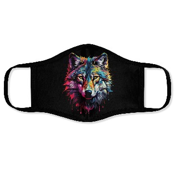 Discover Big Colorful Wolf Face Masks