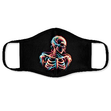 Discover Neon Skeleton Psychedelic Glow Art Face Masks