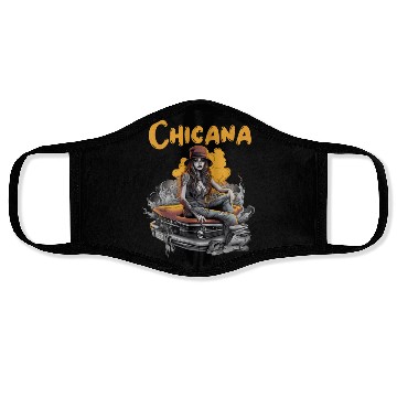 Discover Chicana Lowrider Clothes Mexican American Face Masks