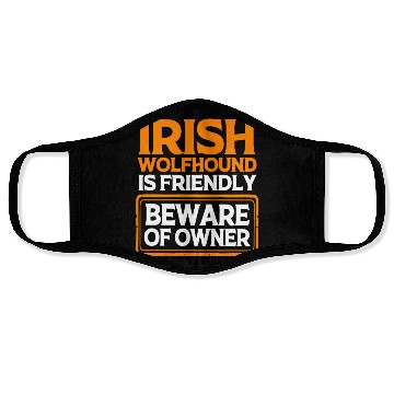 Discover Funny Irish Wolfhound Pet Dog Is Friendly Face Masks