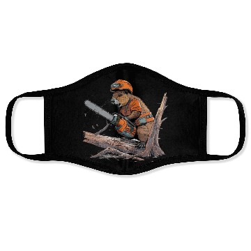 Discover Beaver Lumberjack Chainsaw Face Masks