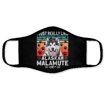 Discover Dog Clothing Alaskan Malamute Premium Face Masks