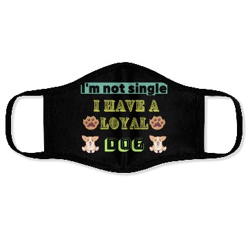 Discover Womens I'm Not Single I have a Dog V-Neck Face Masks.