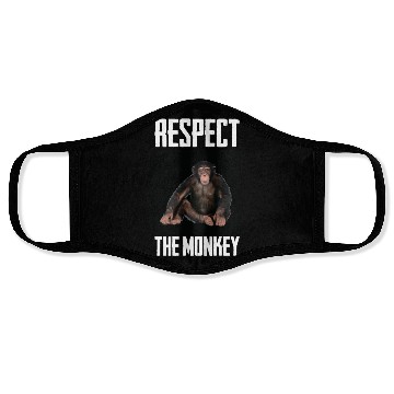 Discover Respect The Monkey Photo Funny Primate Ape Lover Face Masks