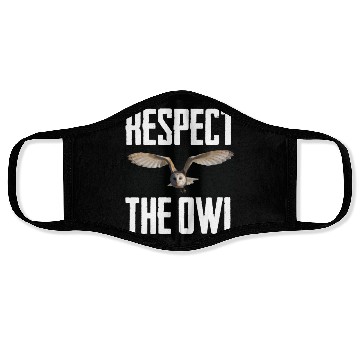 Discover Respect The Owl Photo Cute Nocturnal Bird Lover Face Masks
