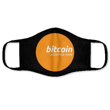 Discover Bitcoin Accepted Here Promo Face Masks