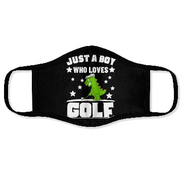 Discover Golfing Dinosaur Just A Boy Who Loves Golf Face Masks