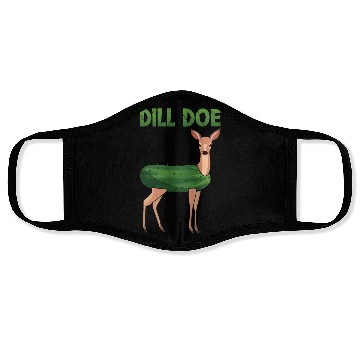 Discover Dill Doe Funny Deer Pickle Pun Humor Face Masks