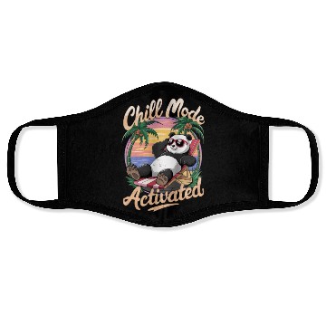 Discover Panda Beach Vacation Face Masks