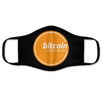 Discover Bitcoin Accepted Here Promo Face Masks