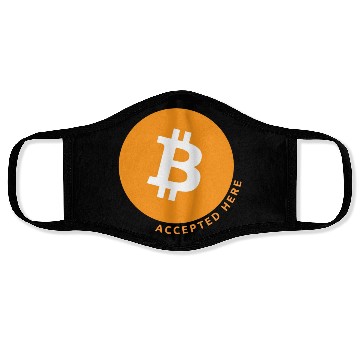 Discover Bitcoin Accepted Here Promo Face Masks